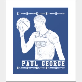 Paul george | White || Clippers Posters and Art